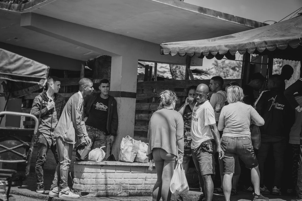 People talking and interacting in an everyday outdoor public space